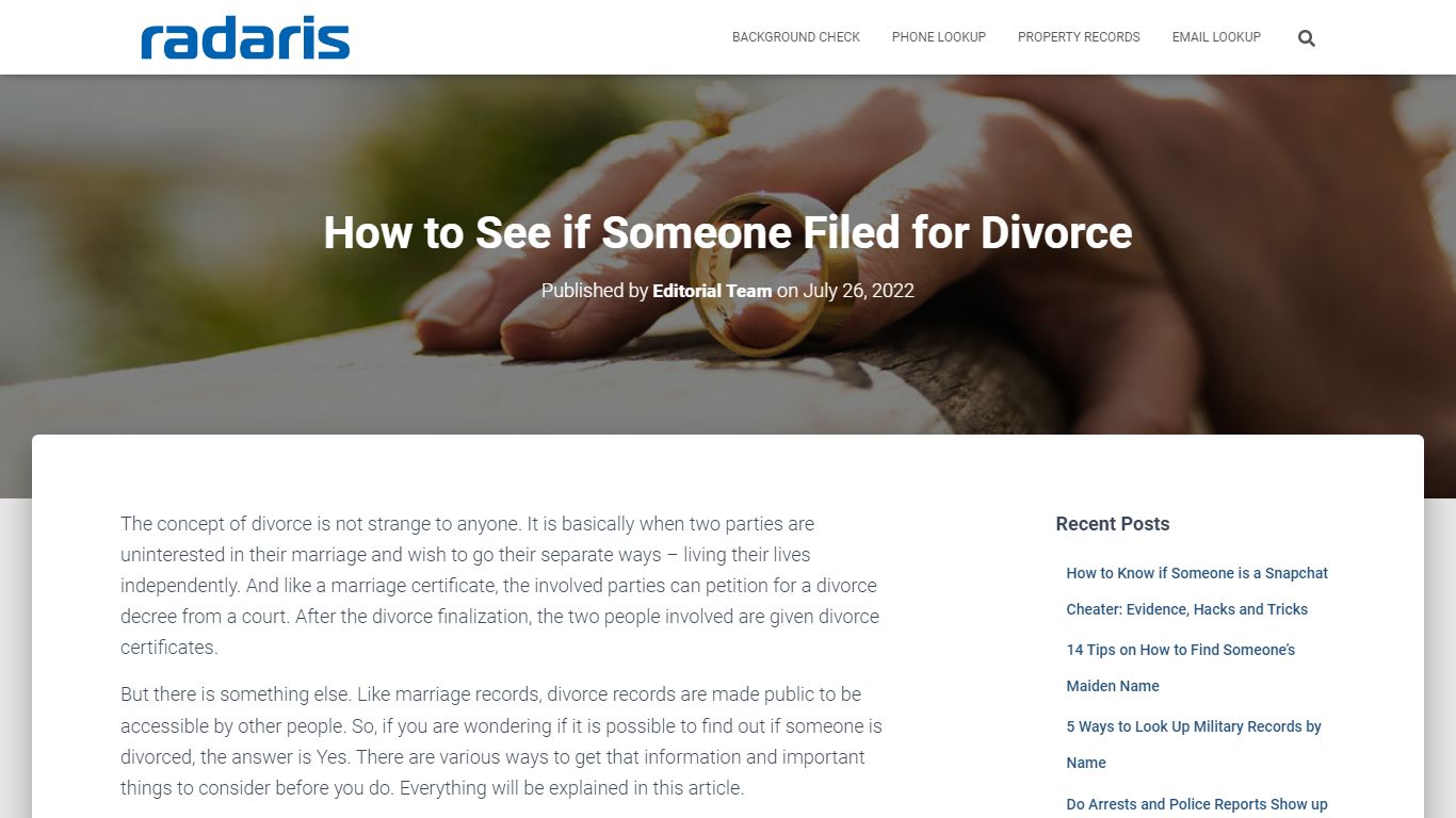 How to Find Divorce Records: Step-by-step Guide - Radaris